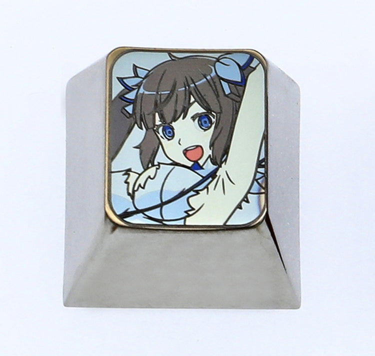 Hestia, 1U color titanium alloy carving, metal keycaps, personalized keycaps