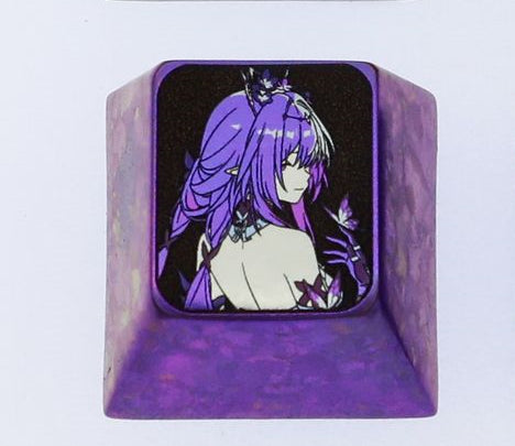 Honkai: Star Rail，Castorice， Titanium alloy personalized keycaps, metal decorative keycaps, anime and game art keycaps