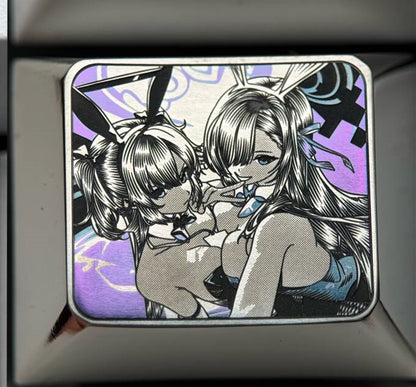 Blue Archive The Animation, 1.25U Titanium Alloy Personalized Keycaps, Anime Game Culture Creative Metal Carving Decorative Keycaps