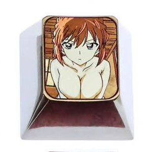 Detective Conan and Anita Hailey, two unique 1U titanium alloy keycaps, metal creative keycaps for anime and game characters.