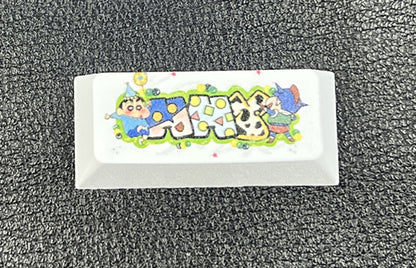 Crayon Shin-chan， Zinc alloy spray coating, 2.25U metal personalized keycaps, decorative keycaps for anime, gaming, cultural and creative peripheral products