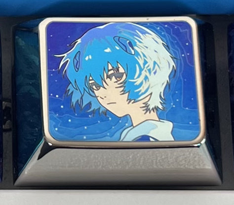EVA, Asuka, Ayanami Rei character 1.25U titanium alloy carved keycaps, personalized metal keycaps