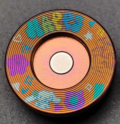 4U personalized keycaps for record players, Timascus‌，titanium alloy decorative keycaps, artistic custom keycaps