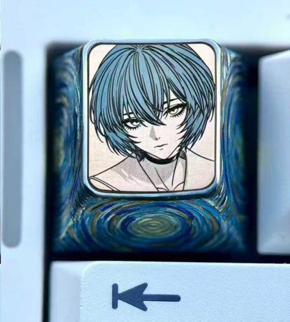EVA, Asuka, Ayanami Rei, 1U titanium alloy precision carving, metal carving point color decoration keycaps around anime and game characters.