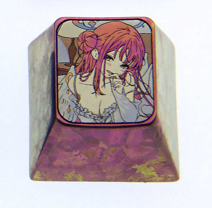 Blue Archive， Character 1U titanium alloy personalized keycaps, metal carved keycaps around anime and game characters