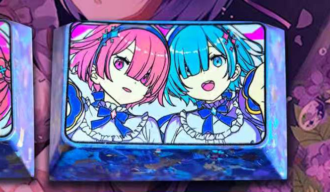Re:Life in a different world from zero， Rem，1.5U TAB Titanium alloy personalized keycaps, anime and game cultural creative keycaps, mechanical keyboard decorative keycaps