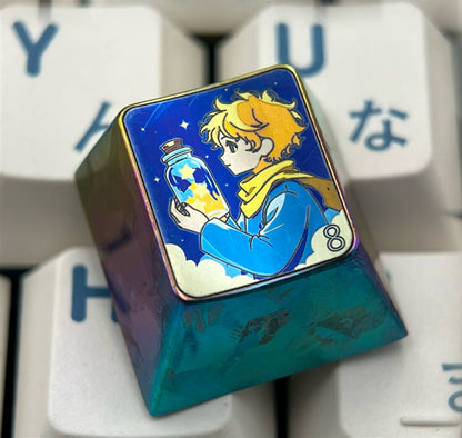 The Little Prince , 5 styles 1 U titanium alloy personalized keycaps, anime and game cultural creative keycaps, mechanical keyboard decorative keycaps