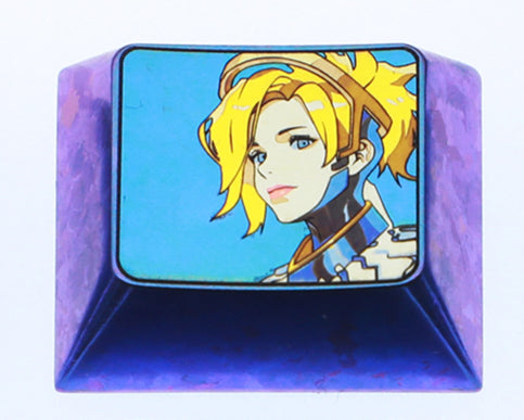 Overwatch series themed keycaps, 1.25U titanium alloy carved personalized keycaps, anime, gaming, cultural and creative peripheral mechanical keyboard decorative keycaps