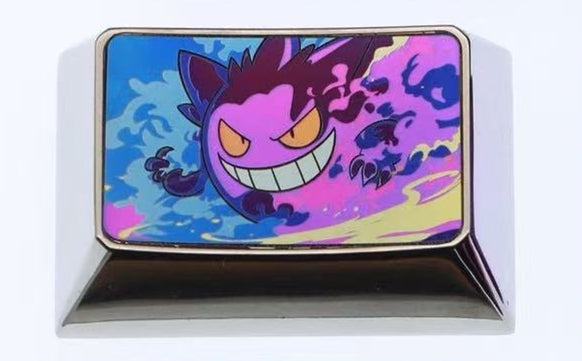 Pok é mon series, gengar 1.25U、1.5U、1.75U， Titanium alloy personalized keycaps, anime and game culture creative metal decorative art keycaps