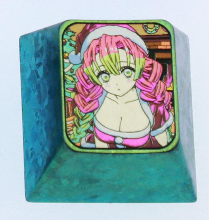 Anime game character swimsuit collection, 1U titanium alloy personalized keycap height optional, metal carving decoration creative keycap