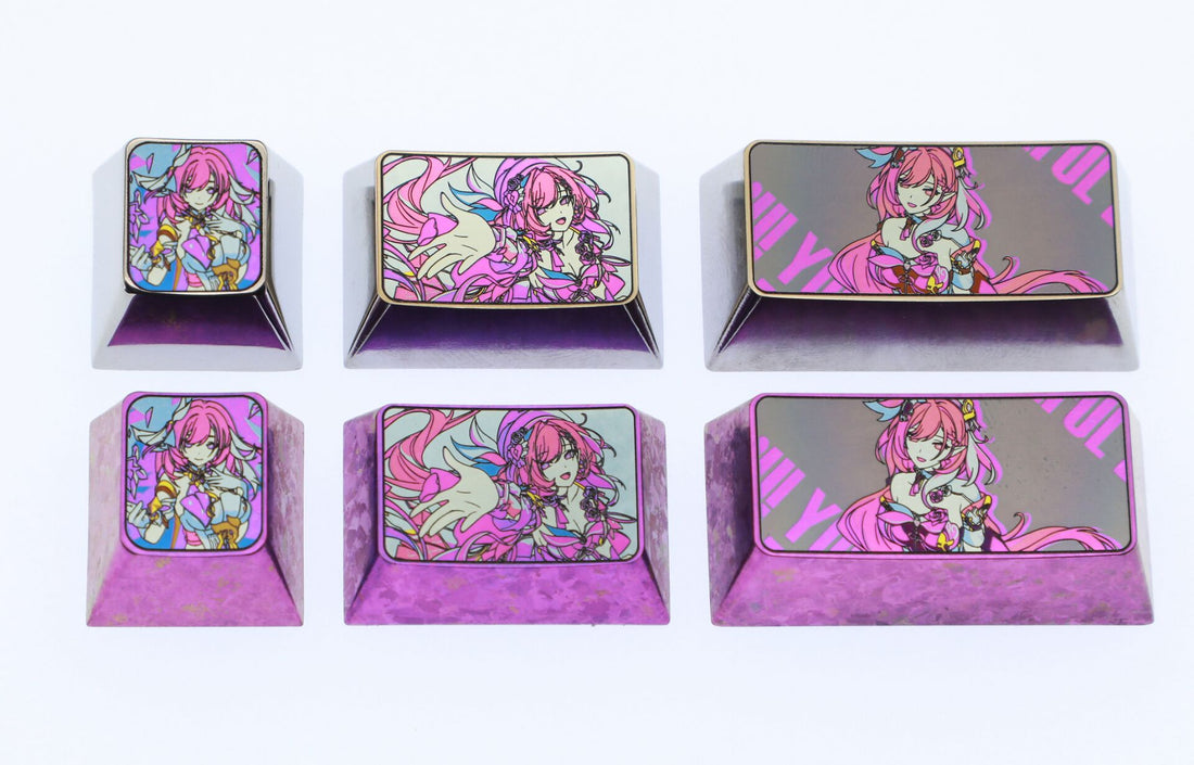 Honkai Impact 3, Elysia, 1U/1.5U/2U titanium alloy personalized keycaps, anime and game cultural and creative decorative keycaps