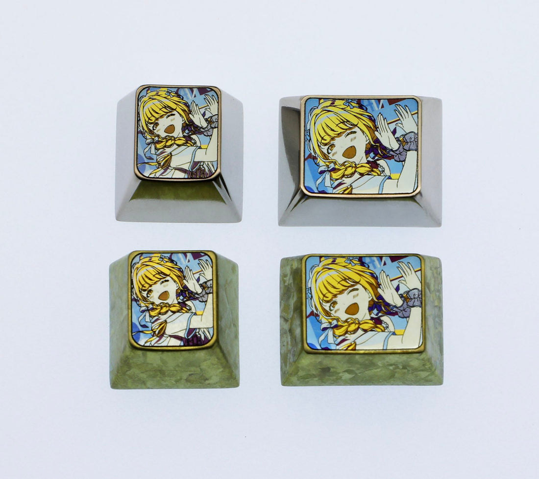 Kotone Fujita, 1U, 1.25U titanium alloy keycaps, metal personalized keycaps, keyboard decorative keycaps