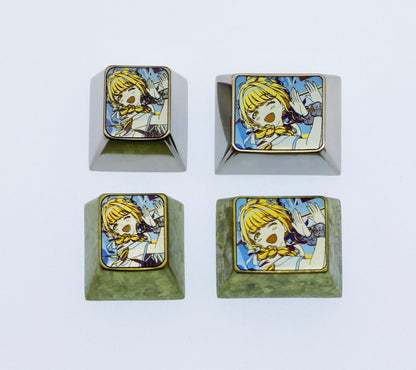 Kotone Fujita, 1U, 1.25U titanium alloy keycaps, metal personalized keycaps, keyboard decorative keycaps