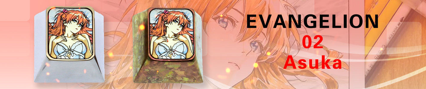 Asuka, original EVA artwork, 1U titanium alloy personalized keycaps, keycaps for anime and game characters