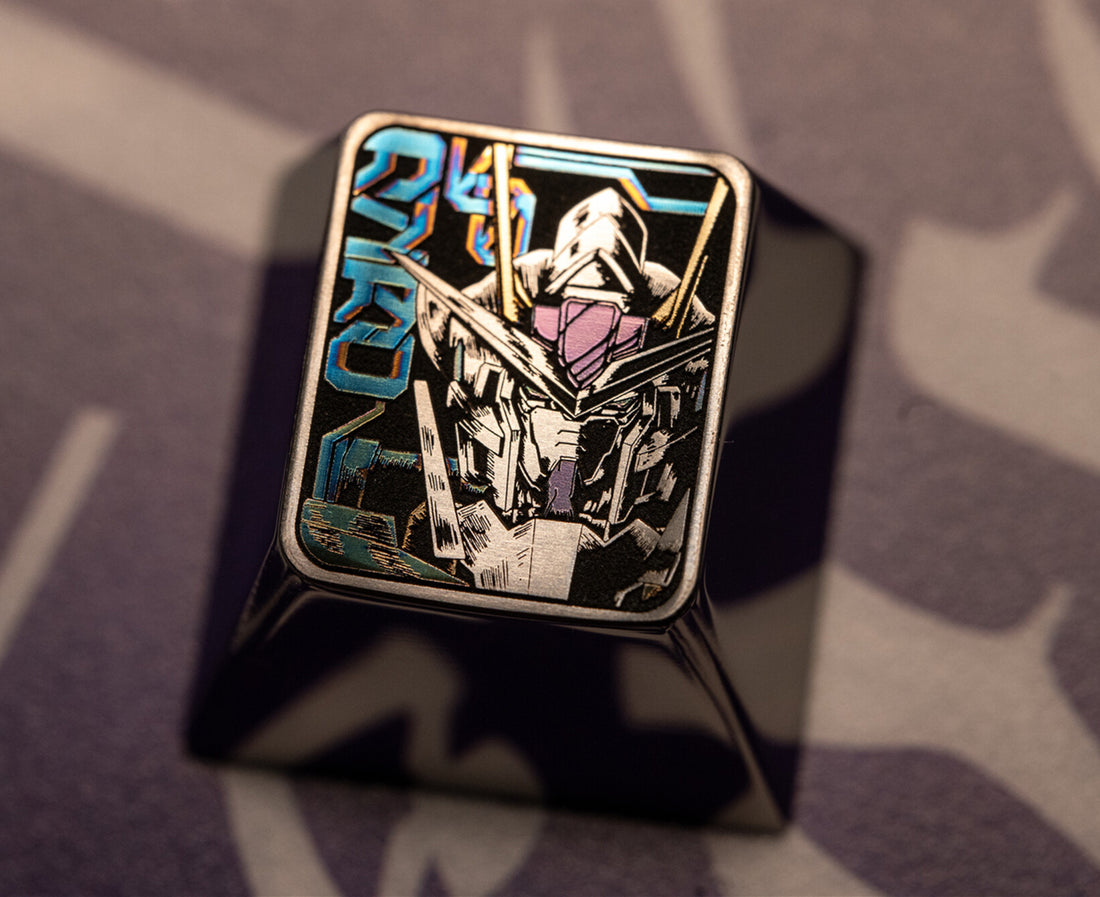 GUNDAM00, Titanium alloy carved keycaps, metal personalized keycaps, keyboard decorative keycaps