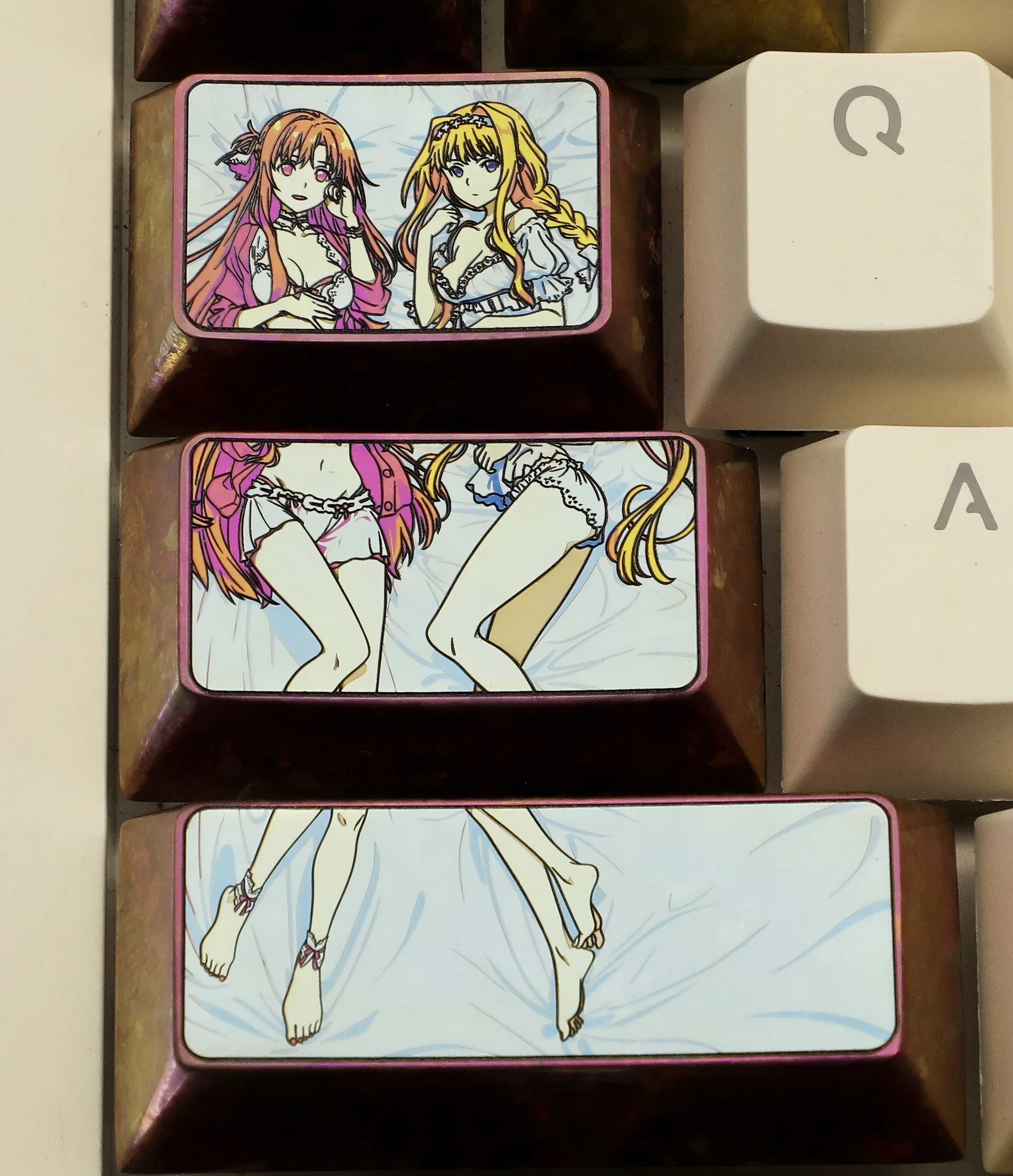 Sword Art Online，YuukiAsuna，Alice， Single piece, set collection. Titanium alloy personalized keycaps, metal peripheral keycaps for anime and game characters