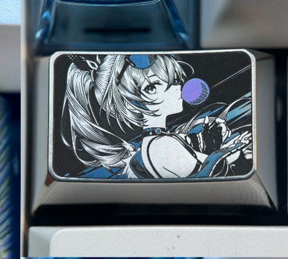 Honkai: Star Rail, Silver Wolf 1.5U Titanium Alloy, Anime Game Metal Carving Art Keycaps