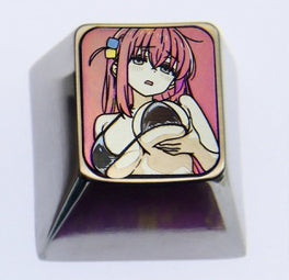 BOCCHI THE ROCK! 3 character 1U titanium alloy personalized keycaps, metal keycaps around anime and music characters