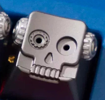 Metal skeleton, 3D gear skeleton, aluminum alloy CNC metal anode personalized keycap, mechanical keyboard decorative art keycap