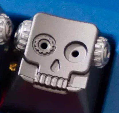Metal skeleton, 3D gear skeleton, aluminum alloy CNC metal anode personalized keycap, mechanical keyboard decorative art keycap