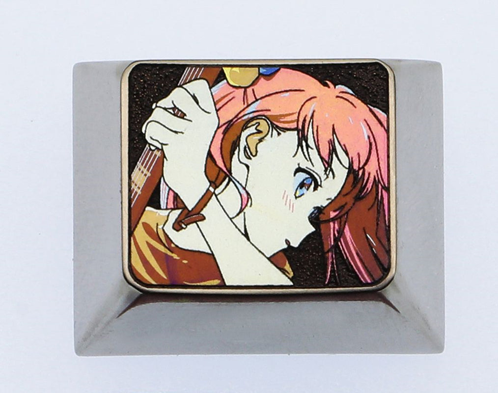 Bocchi The Rock!，1.25u Colored titanium alloy carved keycaps, personalized metal keycaps, mechanical keyboard decorative keycaps
