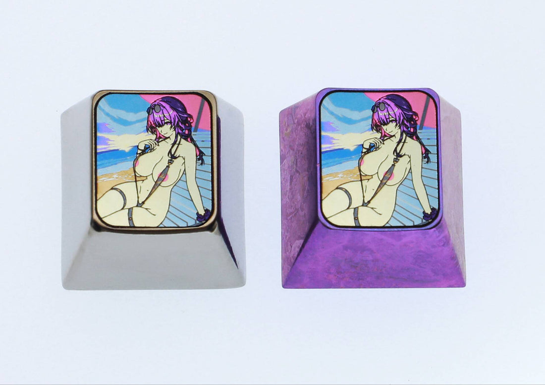 Honkai: Star Rail, Kafka Cool Edition, 1U Titanium Alloy Personalized Keycaps, Anime Game Metal Carving Decorative Keycaps