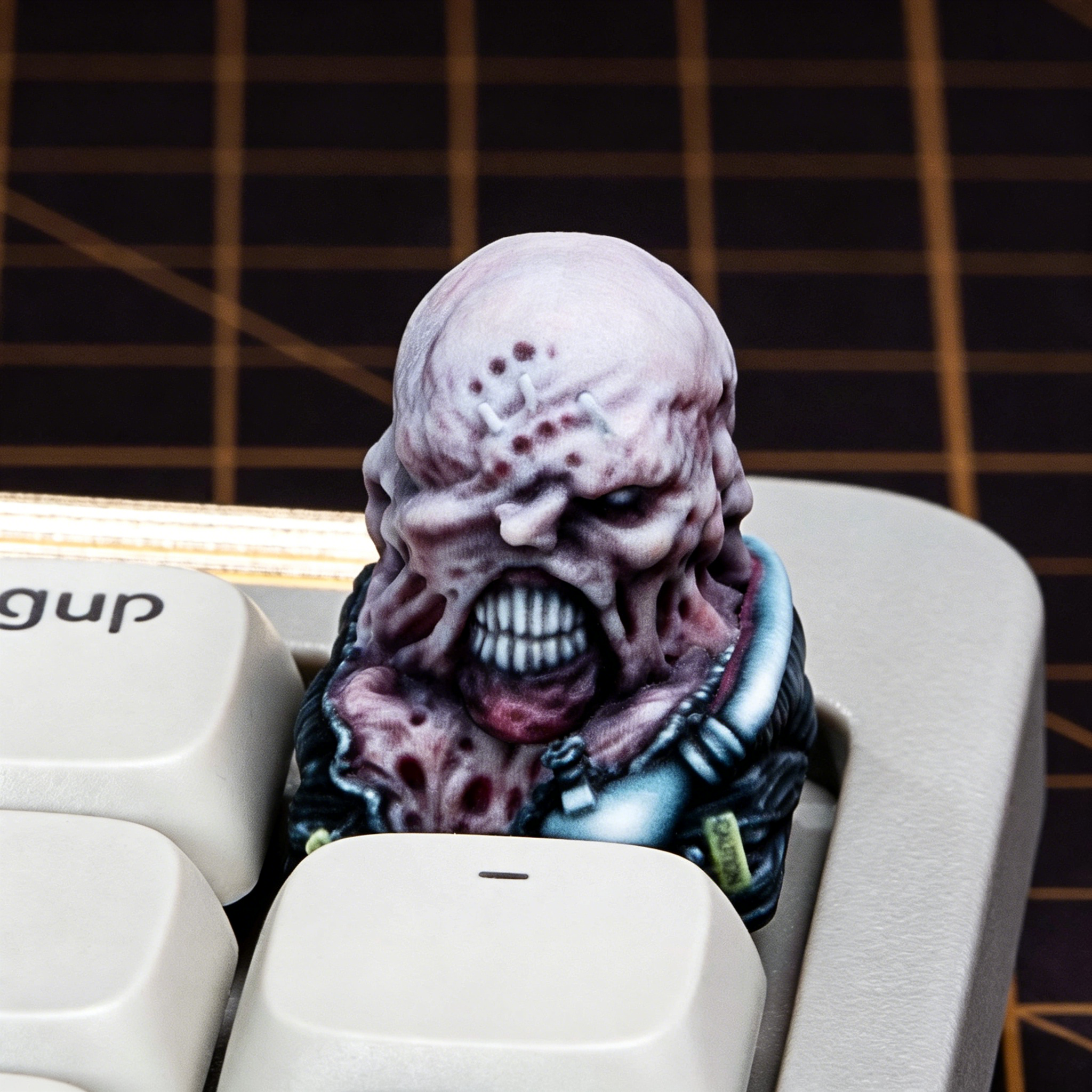 Resident Evil series, doujin character half body design multi-color resin personalized keycaps, anime game culture peripheral products keyboard decoration keycaps