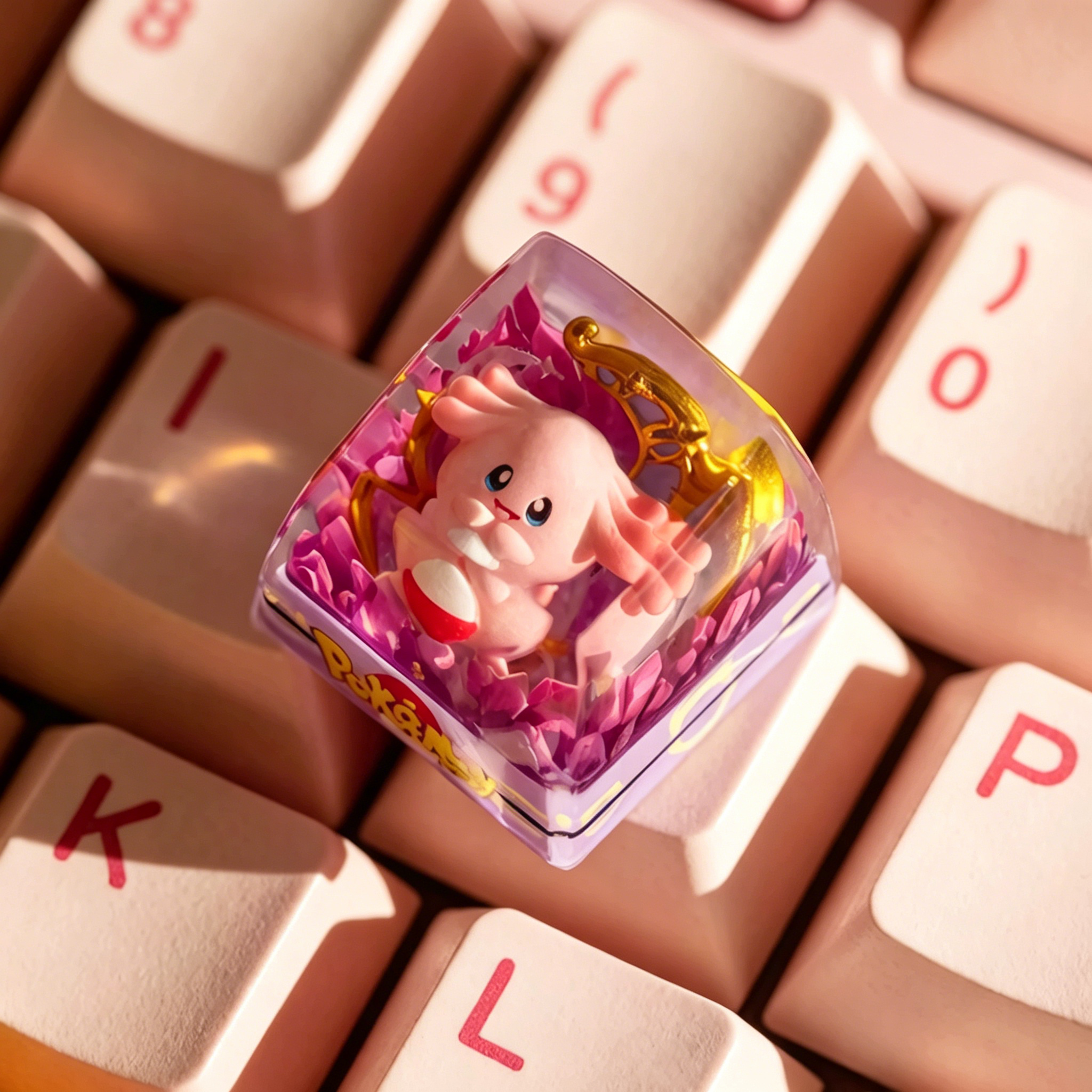 Pok é mon themed Chansey，crystal dropper personalized keycaps, anime creative culture peripheral mechanical keyboard decorative keycaps