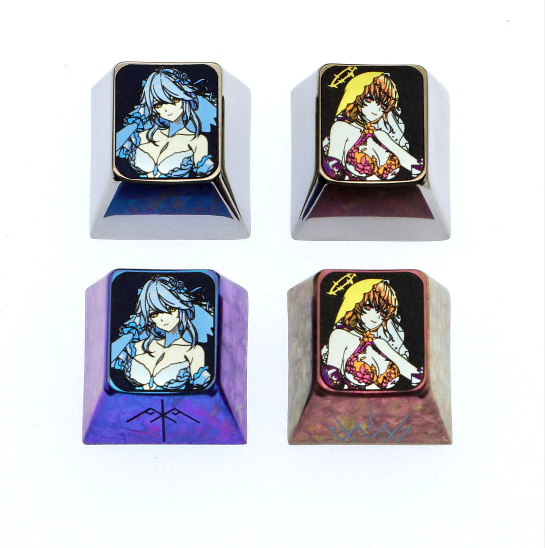 Project Snow, Snowbreak: Containment Zone, 1U titanium alloy personalized keycaps, metal art keycaps for anime and games.