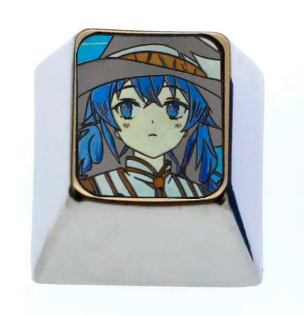 Mushoku Tensei, Roxy, 1U titanium alloy personalized keycaps, anime and game culture creative metal carving decorative keycaps