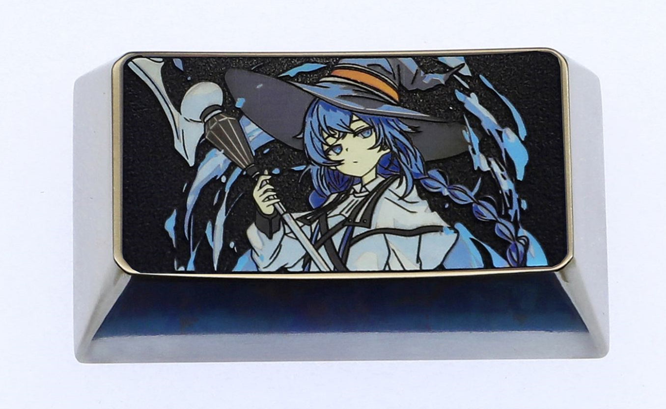 Quest of Memories, Roxy, 1.75U titanium alloy personalized keycaps, metal keycaps for anime and game peripheral characters