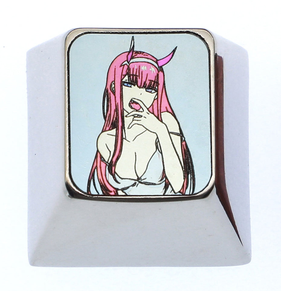 DARLING in the FRANXX ， 02 Half body titanium alloy 1U personalized keycap, metal creative keycap for anime and gaming peripherals