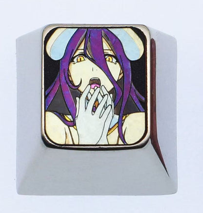 Overlord, albedo theme, 1U titanium alloy personalized keycaps, anime game keycaps, cultural and creative peripheral mechanical keyboard decorative keycaps
