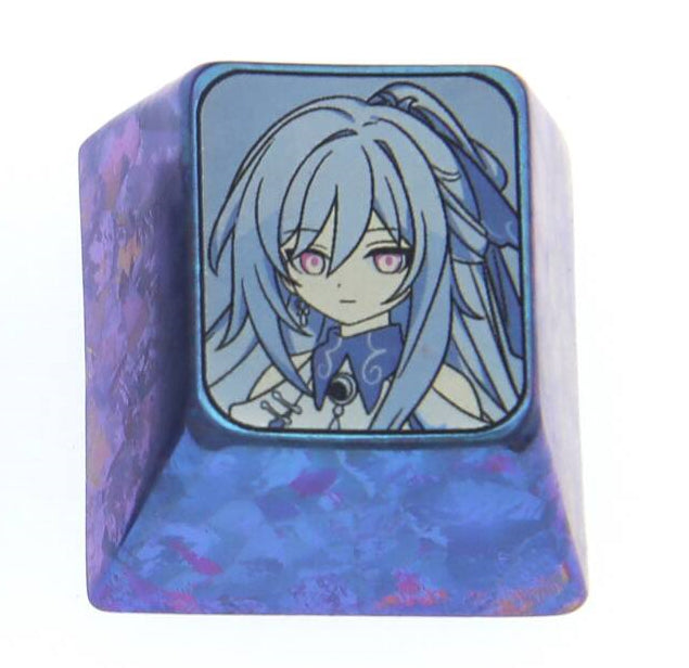 Princess Connect! Re, Shizuru, 1U titanium alloy personalized keycaps, metal keycaps for anime and game peripheral characters