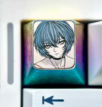 EVA, Asuka, Ayanami Rei, 1U titanium alloy precision carving, metal carving point color decoration keycaps around anime and game characters.