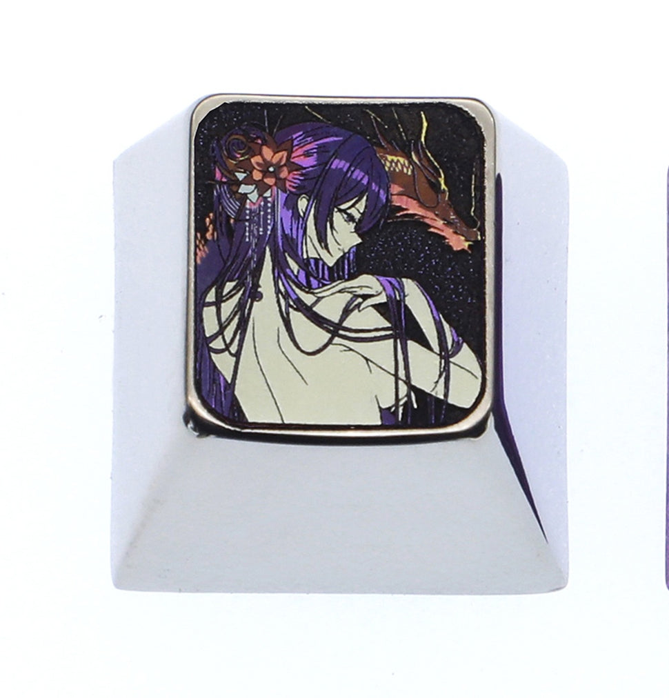 Genshin Impact, Raiden Shogun, 1U/1.25U/1.5U titanium alloy personalized keycaps, decorative keycaps for anime and gaming culture peripherals