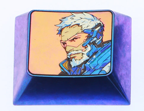 Overwatch series themed keycaps, 1.25U titanium alloy carved personalized keycaps, anime, gaming, cultural and creative peripheral mechanical keyboard decorative keycaps
