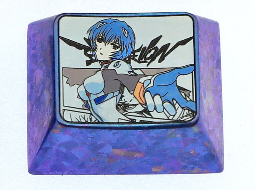 EVA, Ayanami Rei, 1U/1.25U titanium alloy personalized keycaps, anime and game peripheral products, metal carved keycaps