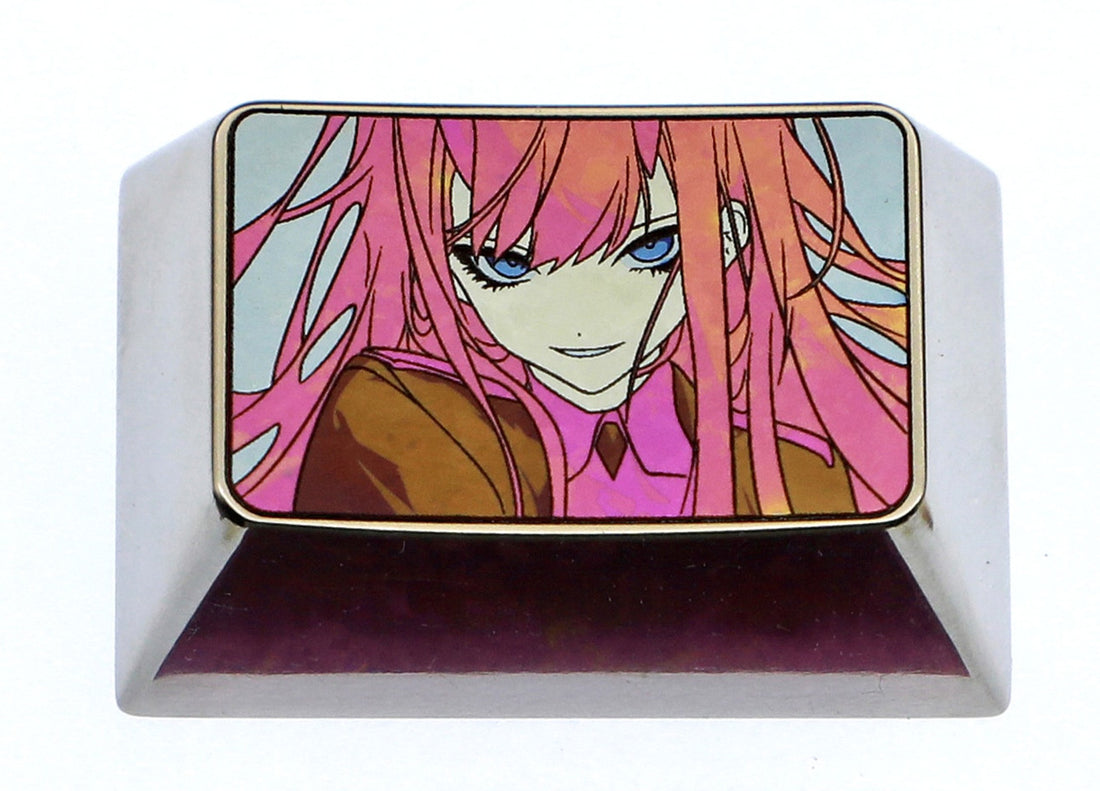 DARLING in the FRANXX 02, 1.5U titanium alloy personalized keycaps, metal decorative carved keycaps for anime and game characters.