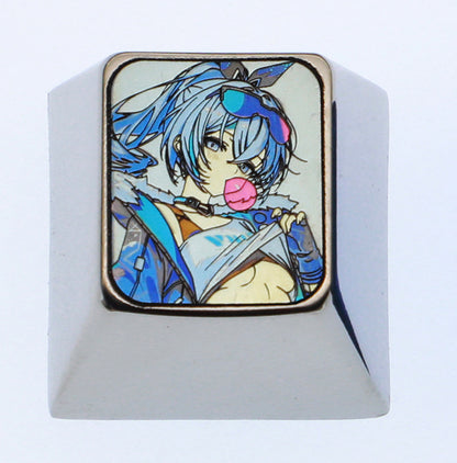 Honkai: Star Rail, Silver Wolf, 1U titanium alloy personalized keycaps, metal carved decorative keycaps for anime and games