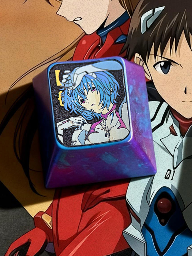 EVA，Asuka，Ayanami Rei， Symbol {}, 1U titanium alloy personalized keycap, anime and game culture creative decorative keycap