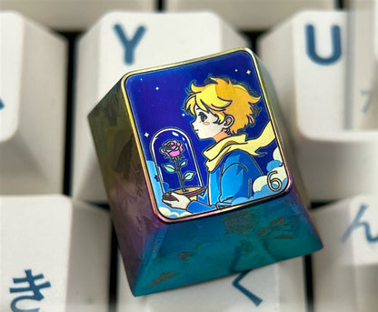 The Little Prince , 5 styles 1 U titanium alloy personalized keycaps, anime and game cultural creative keycaps, mechanical keyboard decorative keycaps