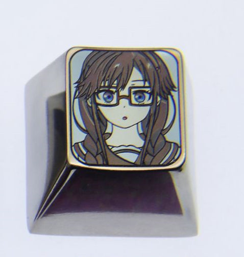 Akino Sakura, Pansy, 1U titanium alloy personalized keycaps, metal keycaps around characters in games, comics, and novels
