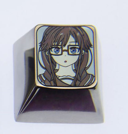 Akino Sakura, Pansy, 1U titanium alloy personalized keycaps, metal keycaps around characters in games, comics, and novels