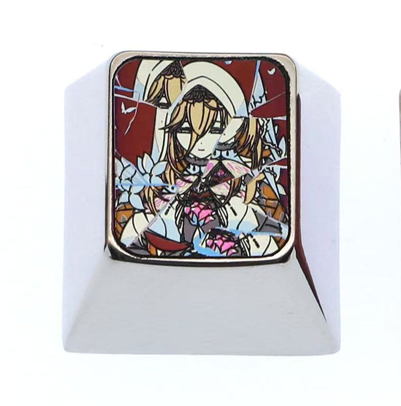 Honkai Impact 3, Aponia, 1U titanium alloy, metal carved personalized keycaps around anime and game characters