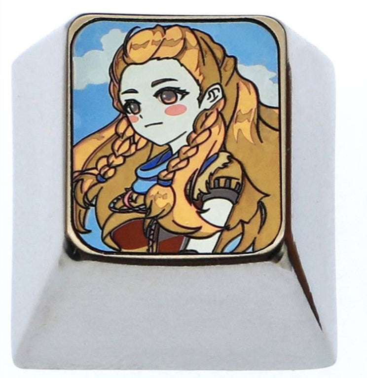 Horizon Forbidden West, 1U titanium alloy personalized keycaps, metal keycaps carved around anime and game characters