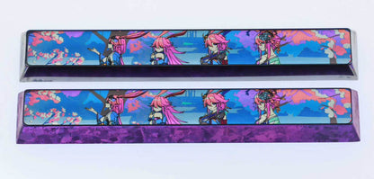 Honkai Impact, Yae Sakura, 6.25U/7U Spacebar Titanium Alloy Personalized Keycaps, Anime Game Culture Creative Mechanical Keyboard Decorative Keycaps