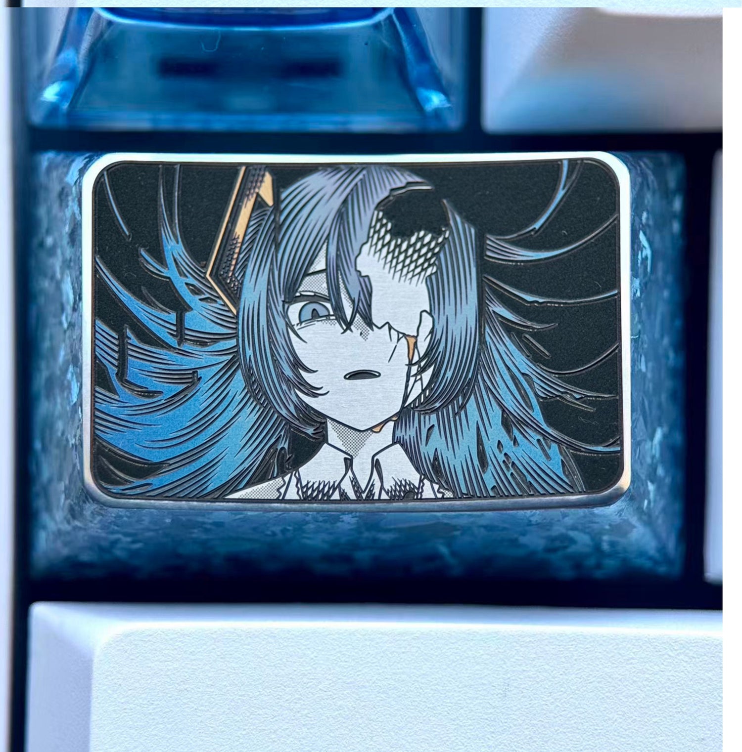 Hatsune Miku, 1.5U titanium alloy carved personalized keycaps, animation, game, music, culture and creative peripheral products, decorative keycaps