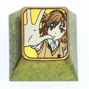 Misaka Mikoto, 1U titanium alloy personalized keycap, anime and game character carved metal creative keycap