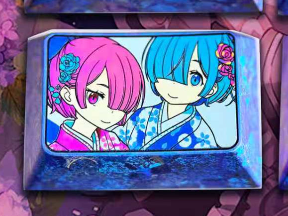 Re:Life in a different world from zero， Rem，1.5U TAB Titanium alloy personalized keycaps, anime and game cultural creative keycaps, mechanical keyboard decorative keycaps